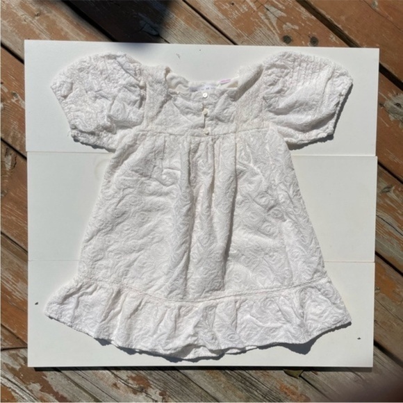 Zara Cotton Off White Puff Sleeve Baby Doll Kids Dress - Picture 11 of 13